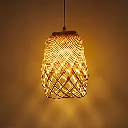 Roots & Reeds | Handcrafted Bamboo Twirl Pendant Light