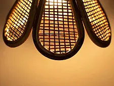 Roots & Reeds | Handcrafted Cane Hanging Light Flower - Aura
