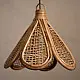 Roots & Reeds | Handcrafted Cane Hanging Light Flower - Aura