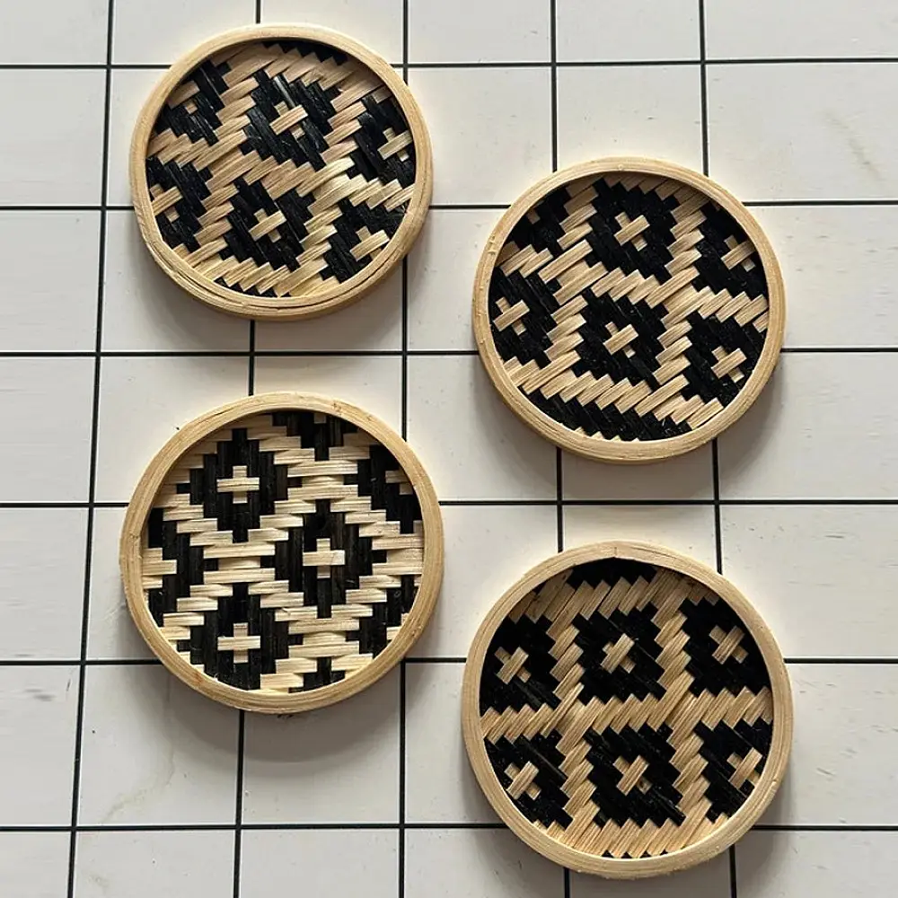shop Handmade Bamboo Coaster (Set of Four)