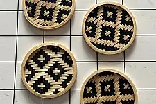 Roots & Reeds | Handcrafted ~ Handmade Bamboo Coaster (Set of Four)