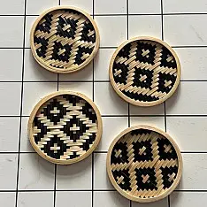 Roots & Reeds | Handcrafted ~ Handmade Bamboo Coaster (Set of Four)