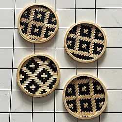 Roots & Reeds | Handcrafted ~ Handmade Bamboo Coaster (Set of Four)