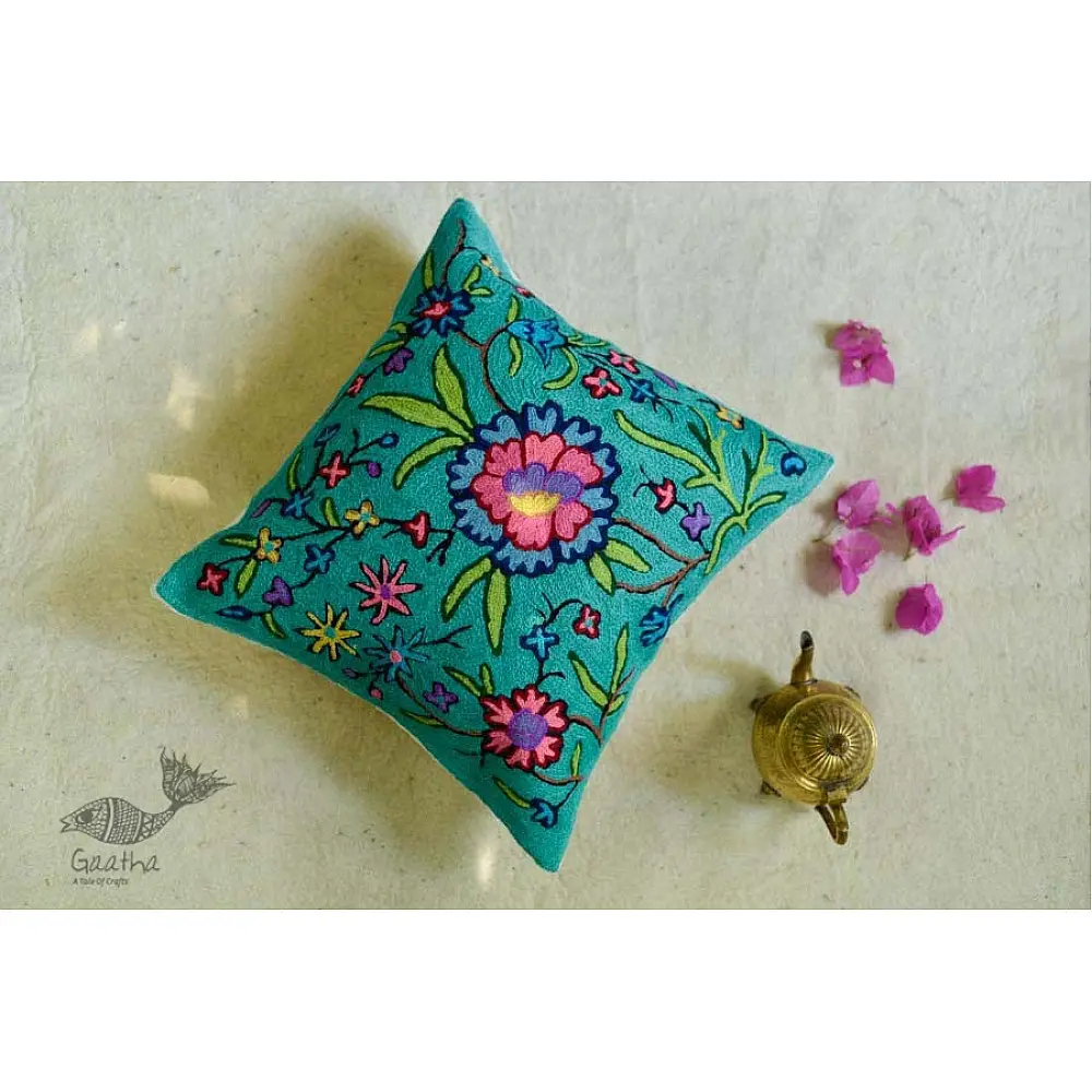 गुल ✩ Kashmiri Ari Embroidery Cushion Cover (16 x 16) ✩ 21