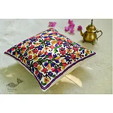 गुल ✩ Kashmiri Ari Embroidery Cushion Cover (16" x 16") ✩ 22