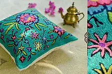 गुल ✩ Kashmiri Ari Embroidery Cushion Cover (16" x 16") ✩ 21