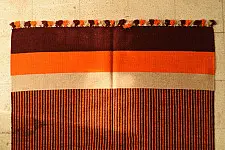 Sulochana ~ Jawaja Woolen Durrie ( 4' X 6' ) | Orange & Maroon