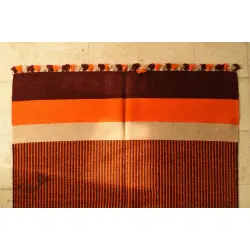 Sulochana ~ Woolen Durrie ( 4' X 6' ) ~ Orange & Maroon