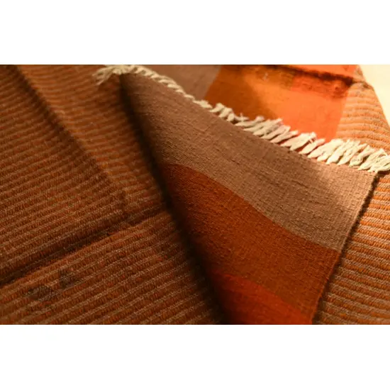 hand woven woolen durri Light Brown Stripes