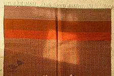 Sulochana ~ Woolen Durrie ( 4' X 6' ) ~ Light Brown Stripes