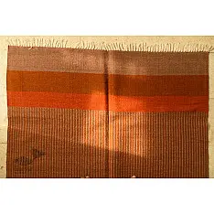 Sulochana ~ Woolen Durrie ( 4' X 6' ) ~ Light Brown Stripes