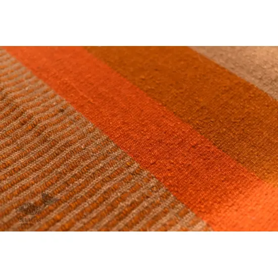 hand woven woolen durri Light Brown Stripes