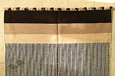 Sulochana ~ Woolen Durrie ( 4' X 6' ) ~ Black & Off White