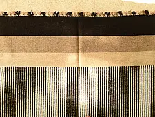 Sulochana ~ Woolen Durrie ( 4' X 6' ) ~ Black & Off White