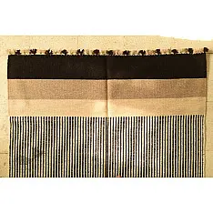 Sulochana ~ Woolen Durrie ( 4' X 6' ) ~ Black & Off White