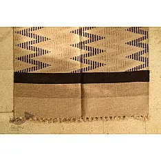 Sulochana ~ Woolen Durrie ( 3' X 5' ) ~ Black Zig Zag