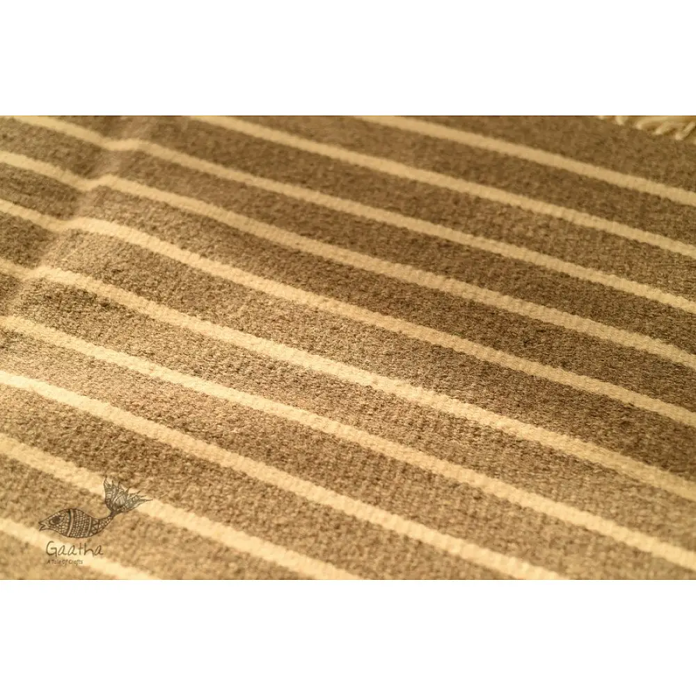hand woven woolen durri Light Walnut Brown
