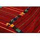 hand woven woolen durrie - Dark Red Striped