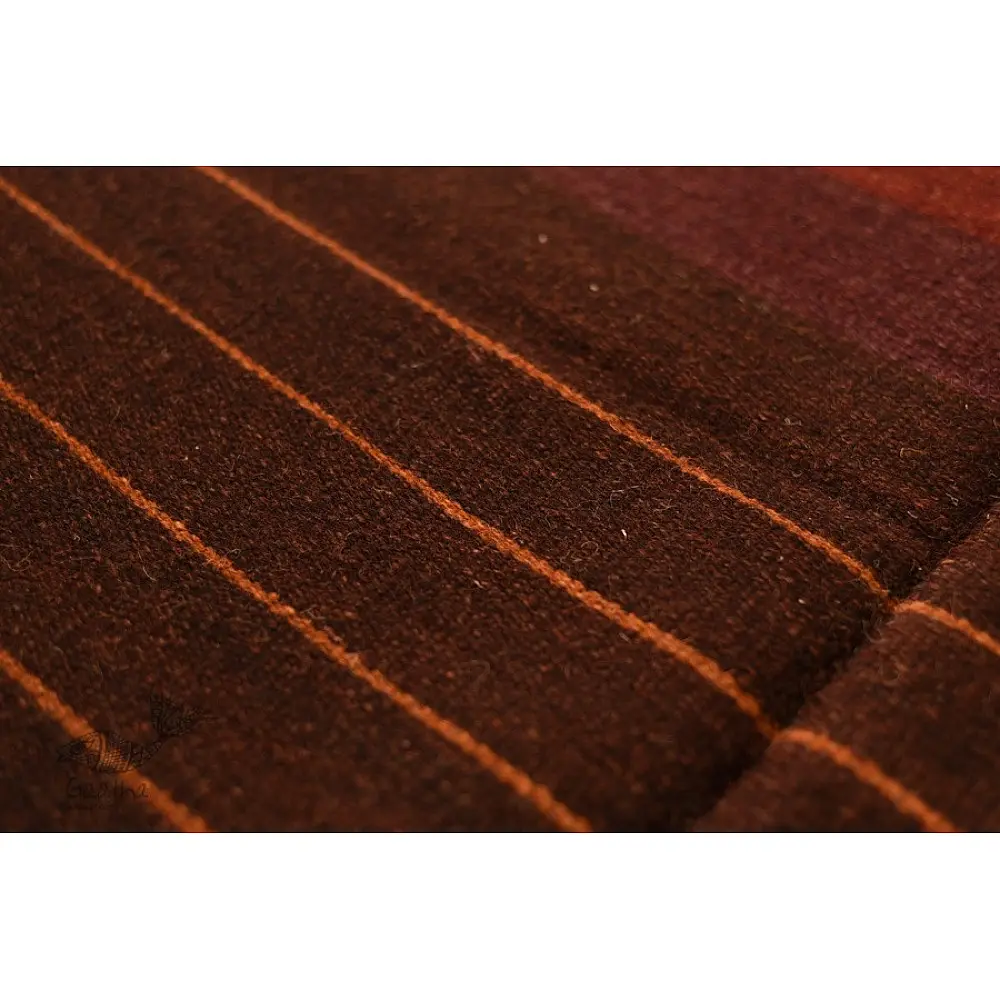 hand woven woolen Durrie ( 3' X 5' ) ~ Brown