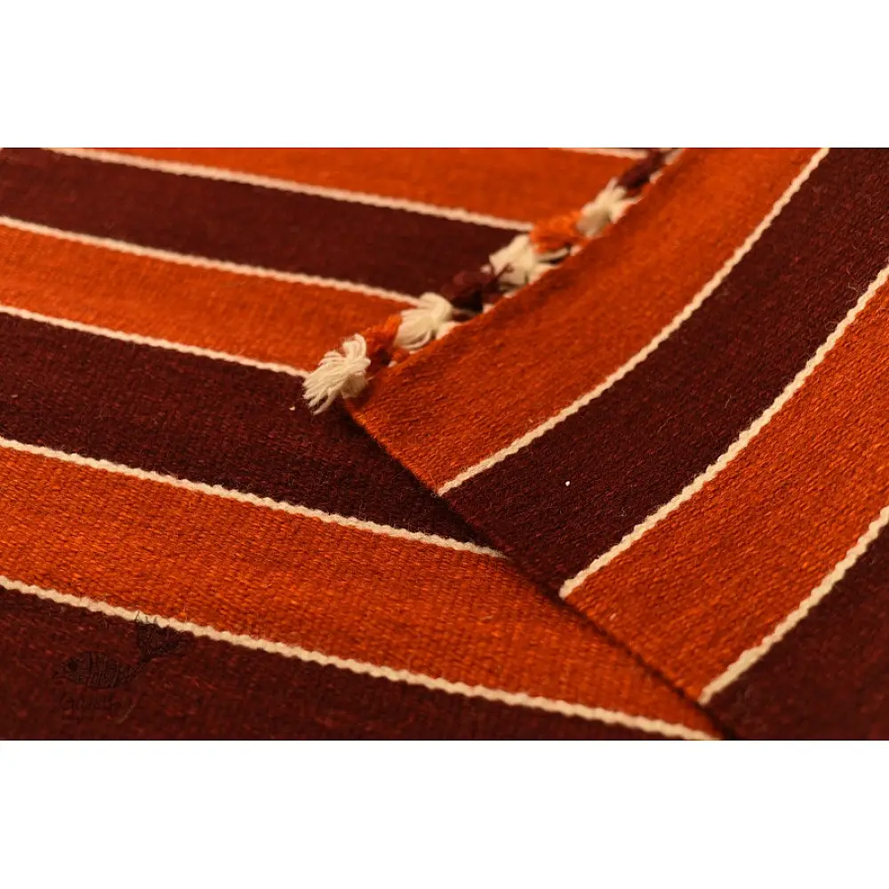 hand woven woolen durri - Horizontal Stripes