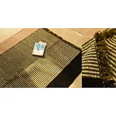 Sulochana ~ Woolen Durrie ( 3' X 5' ) ~ Mehndi Green Stripes