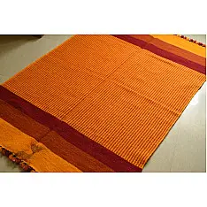 Sulochana | Jawaja Handloom Woolen Durrie ( 4' X 6' ) | Orange