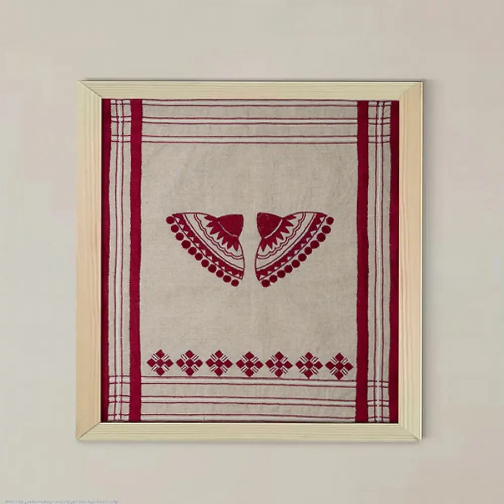Shop Handmade Embroidered ~ Japi Fabic Wall art 15 x 17 inches-Unframed