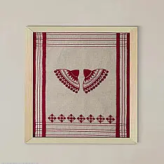 Home And Living | Handmade Embroidered ~ Japi Fabic Wall art 15 x 17 inches-Unframed