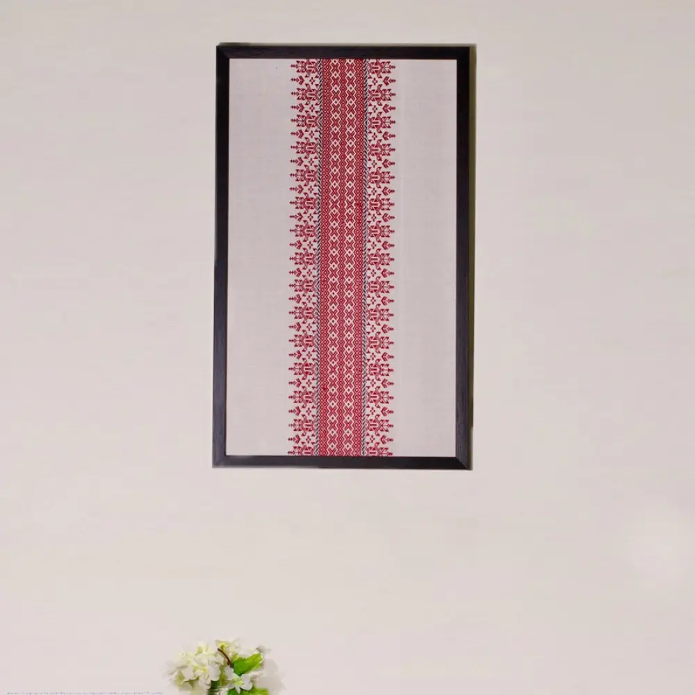 Shop Handmade Embroidered ~ Singhpo Handwoven Artwork from Assam - Red