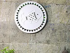 Home And Living | Handmade ~ Kutch Lippan Mud Work Fish - White