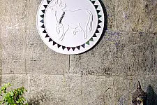 Home And Living | Handmade ~ Kutch Lippan Mud Work Holy Cow - White