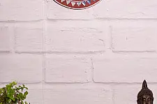 Home And Living | Handmade ~ Kutch Lippan Mud Work Om symbol - Terracotta