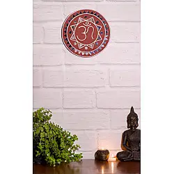 Home And Living | Handmade ~ Kutch Lippan Mud Work Om symbol - Terracotta