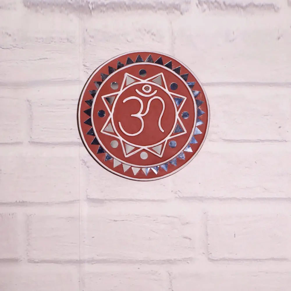 Shop Kutch Lippan Mud Work Om symbol - Terracotta