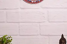 Home And Living | Handmade ~ Kutch Lippan Mud Work Swastik symbol - Terracotta