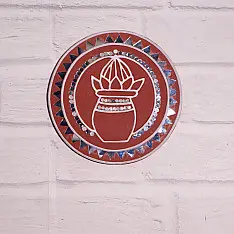 Home And Living | Handmade ~ Kutch Lippan Mud Work Kalash - Terracotta