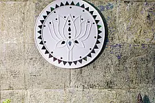 Home And Living | Handmade ~ Kutch Lippan Mud Work Lotus - White