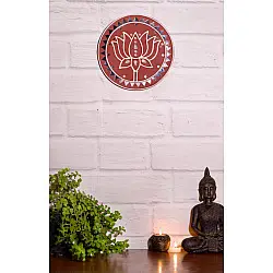 Home And Living | Handmade ~ Kutch Lippan Mud Work Lotus - Terracotta