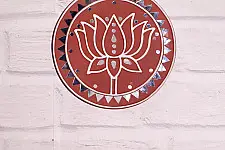Home And Living | Handmade ~ Kutch Lippan Mud Work Lotus - Terracotta