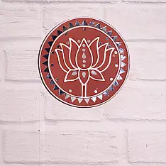 Home And Living | Handmade ~ Kutch Lippan Mud Work Lotus - Terracotta