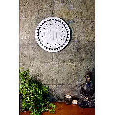Home And Living | Handmade ~ Handmade ~ Kutch Lippan Mud Work Shree- White