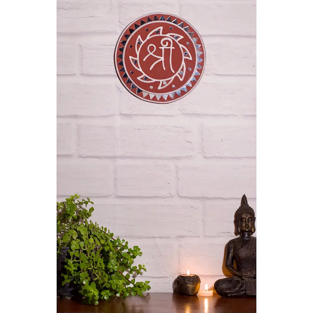 Shop Handmade ~ Kutch Lippan Mud Work Shree- Terracotta