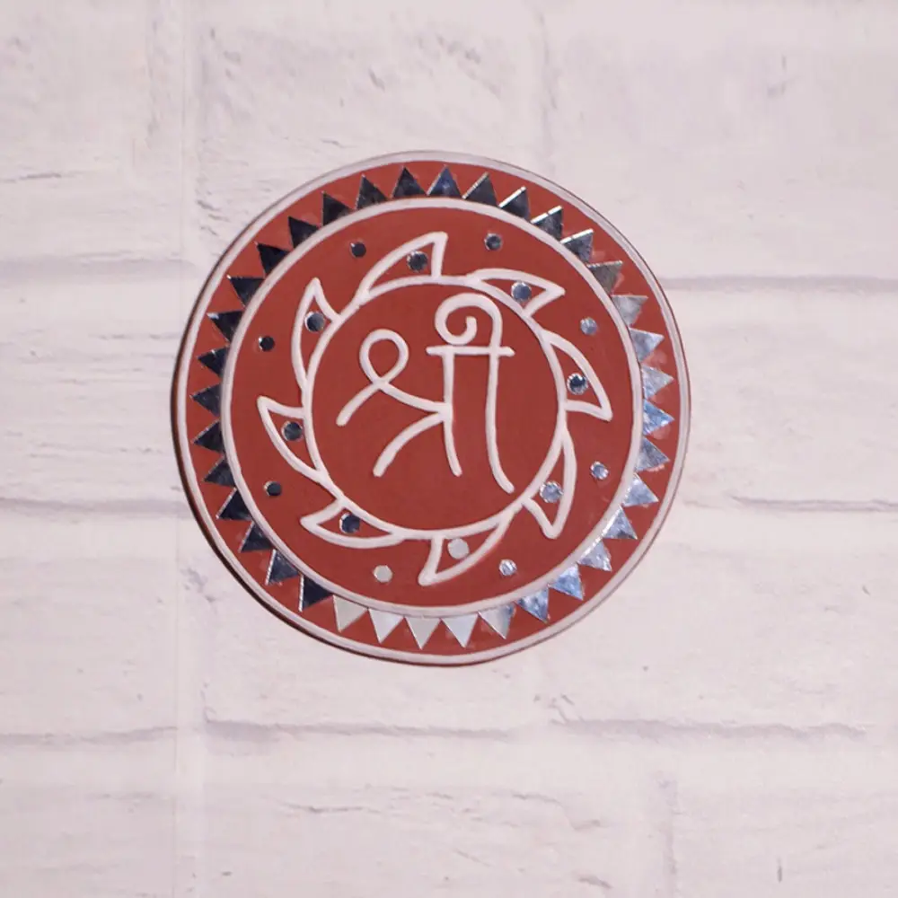 Shop Handmade ~ Kutch Lippan Mud Work Shree- Terracotta