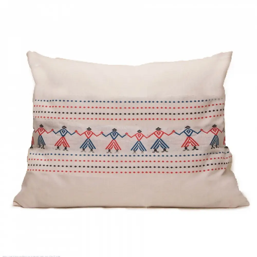 Shop  Asomiya Handwoven Cotton Cushion Cover with all-over Tribal motif 14 x 20 inches