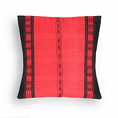 Home And Living | Handwoven Khonoma Red and Black Tribal Cushion Cover