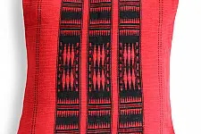 Home And Living | Handwoven Shilloi Red and Black Tribal Cushion Cover