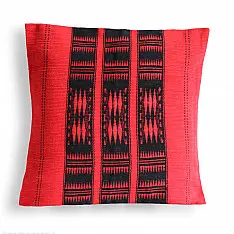 Home And Living | Handwoven Shilloi Red and Black Tribal Cushion Cover