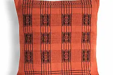 Home And Living | Handwoven Pamo Orange and Black Tribal Cushion Cover