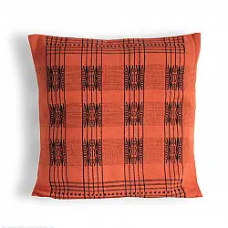 Home And Living | Handwoven Pamo Orange and Black Tribal Cushion Cover