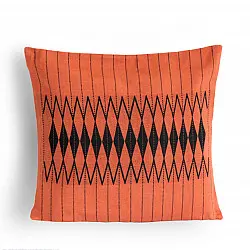Home And Living | Handwoven Kalabaka Orange and Black Tribal Cushion Cover